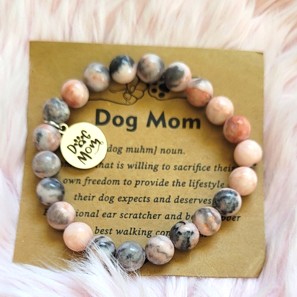 Dog Mom Stone Bracelet - Picture 1 of 3